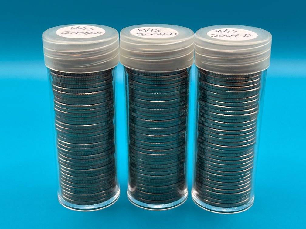3 Tubes - 2004D Wisconsin Washington State Quarters