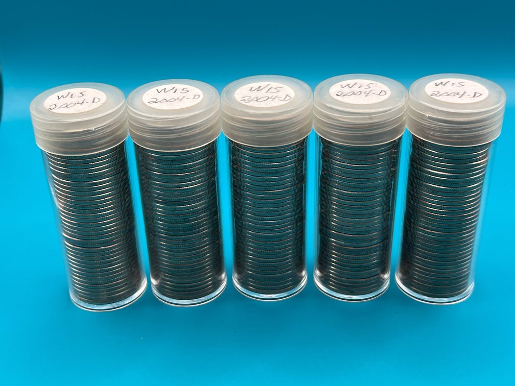 5 Tubes - 2004D Wisconsin Washington State Quarters