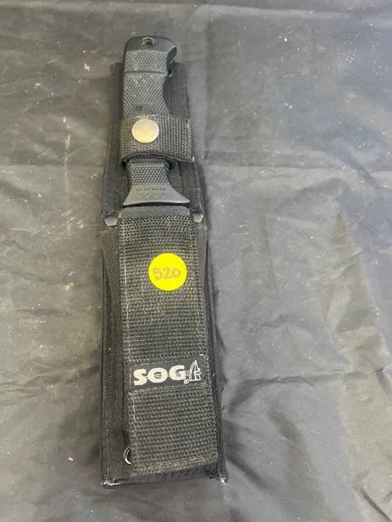SOG Fixed Blade Knife w/Nylon Holster & Sharpening