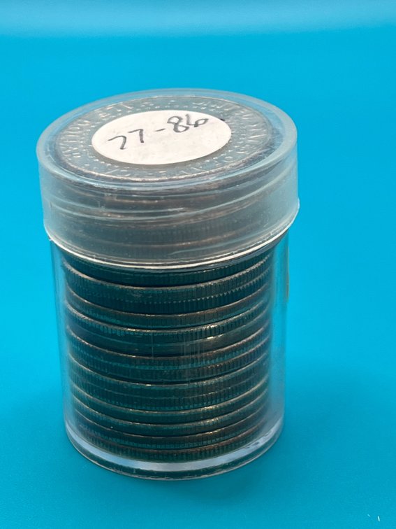 Tube of 1977-1986 Kennedy Half Dollar Coins