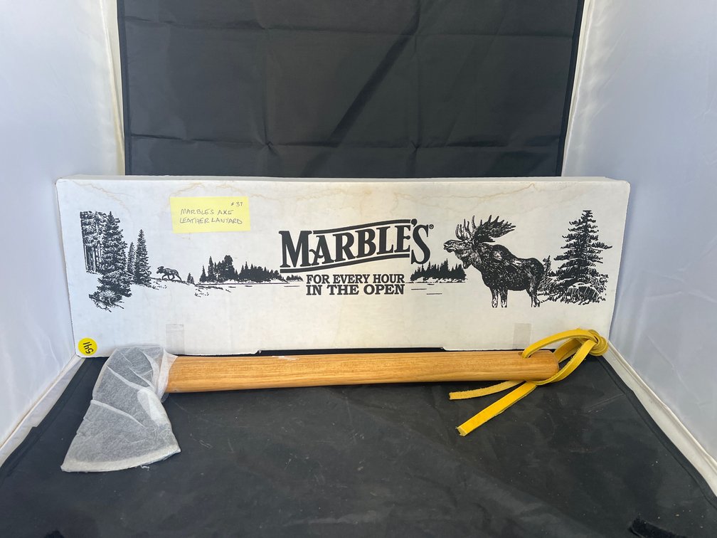 Marbles Axe w/Leather Lanyard in box