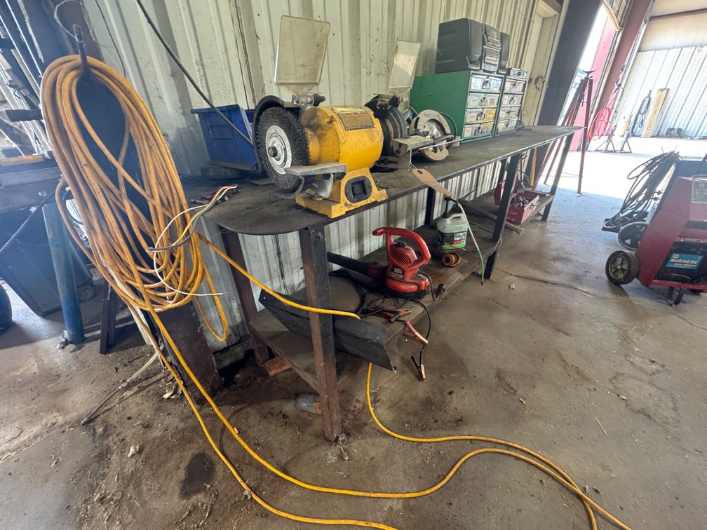 Metal Work Bench w/DeWalt Bench Grinder - Contents Not Incl