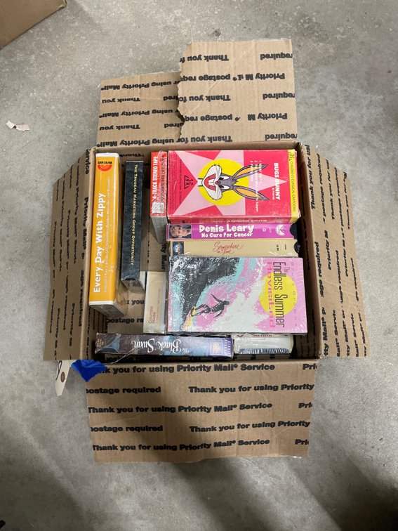 Box of Assorted VHS Tapes