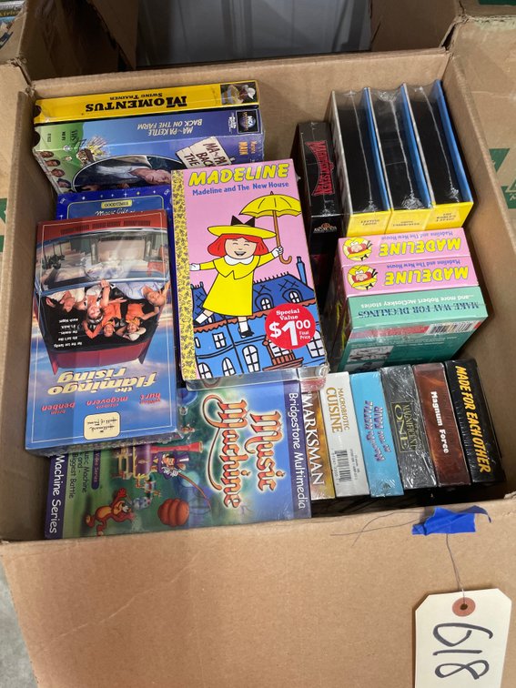 Box of Assorted VHS Tapes