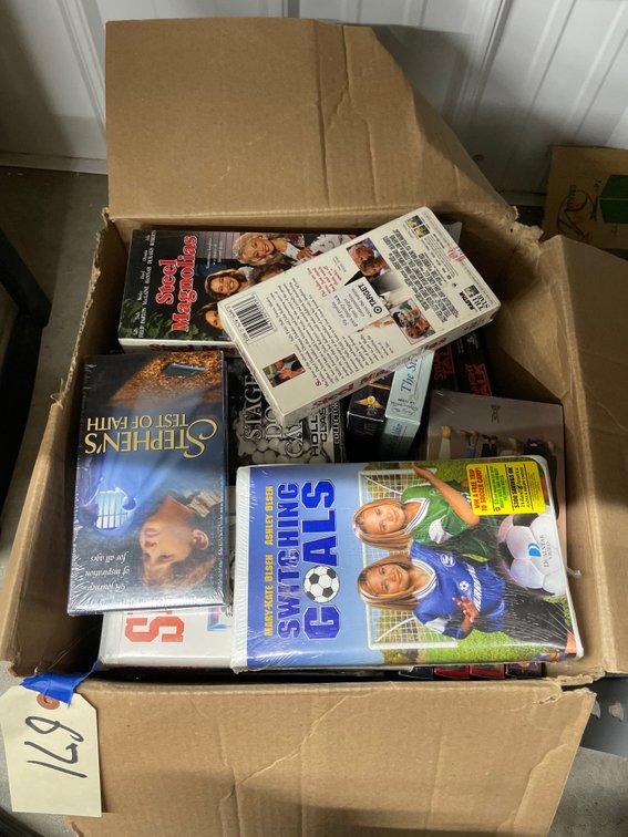 Box of Assorted VHS Tapes