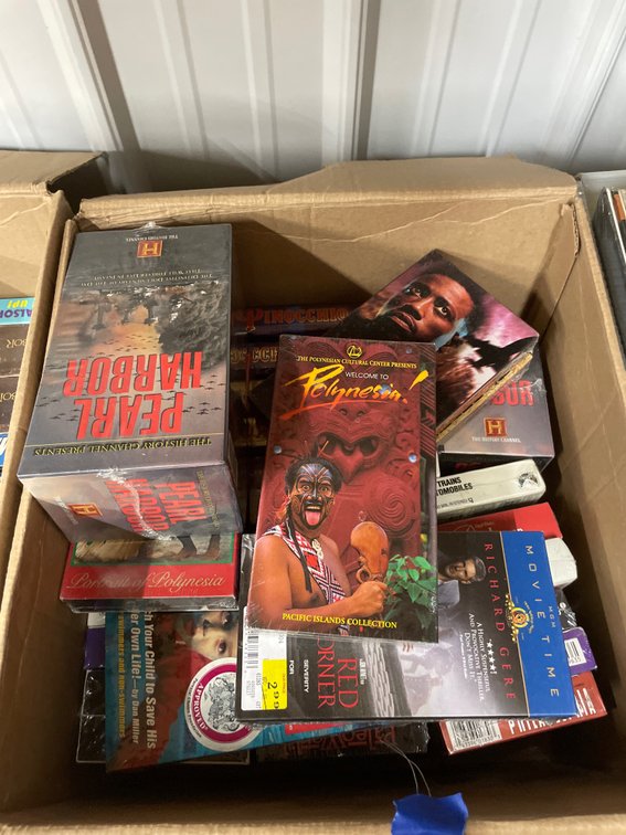 Box of Assorted VHS Tapes