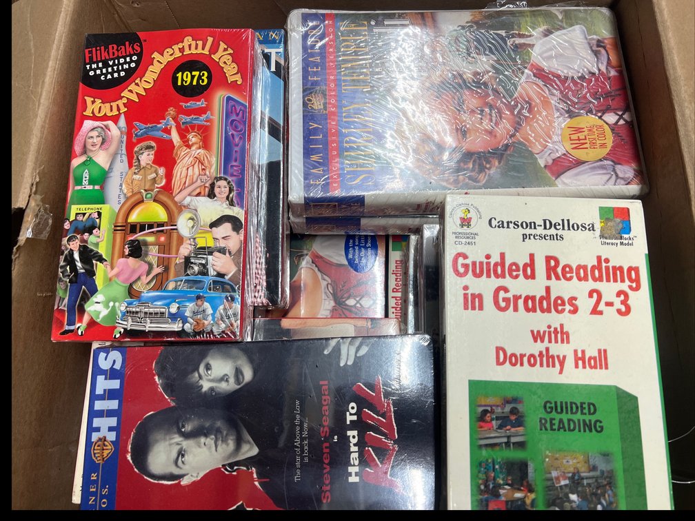 Box of Assorted VHS Tapes