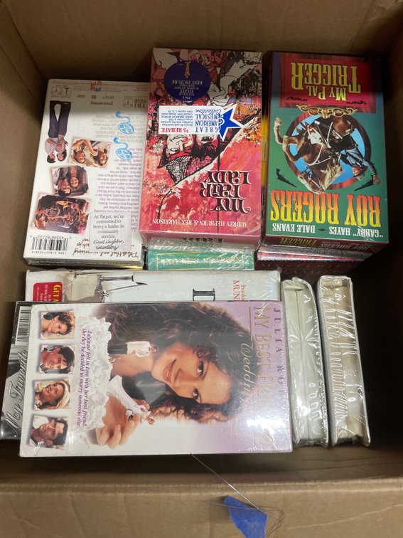 Box of Assorted VHS Tapes