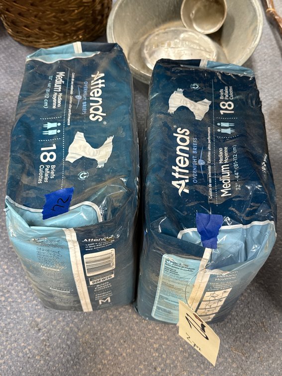 2 Pcs - Attends Sz M Adult Diapers