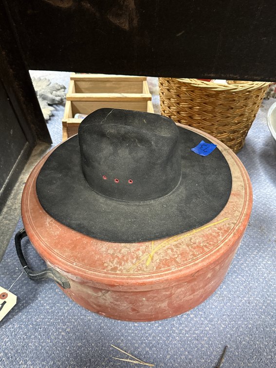 Bailey Felt Western Style Hat & Rope Box w/Rope