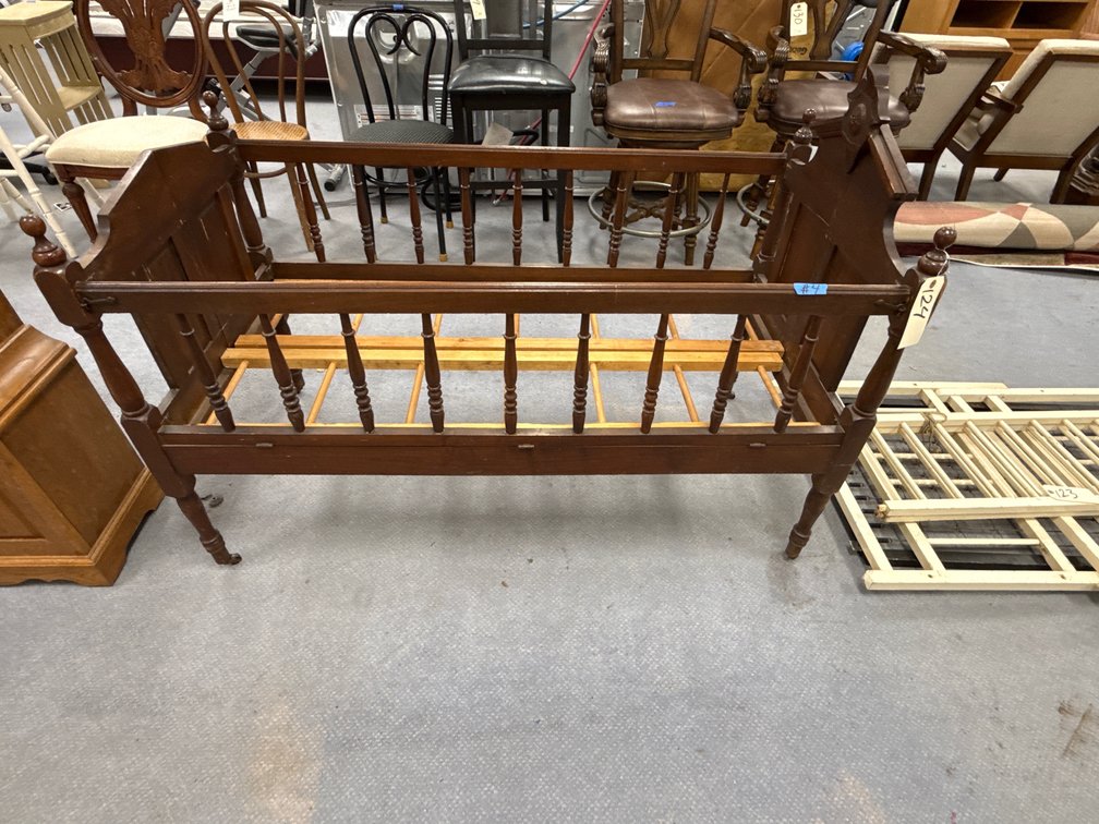 Wooden Baby Bed on Wheels