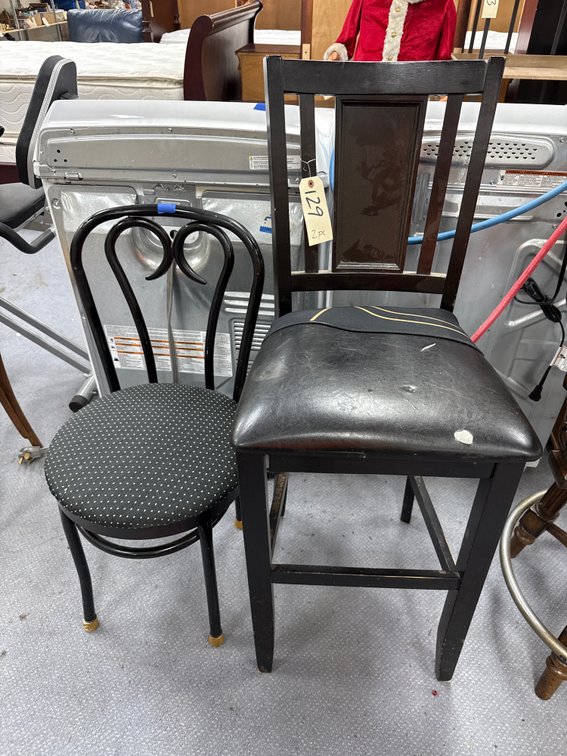 2 Pcs - Bar Stool 29"H & Side Chair