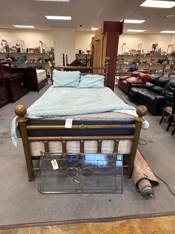 Bed w/Mattress - Box Spring - 55"W Headboard -