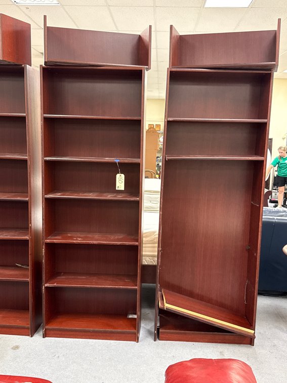 2 - 7-Shelf Bookcases 31"L x 11"W x 95"H