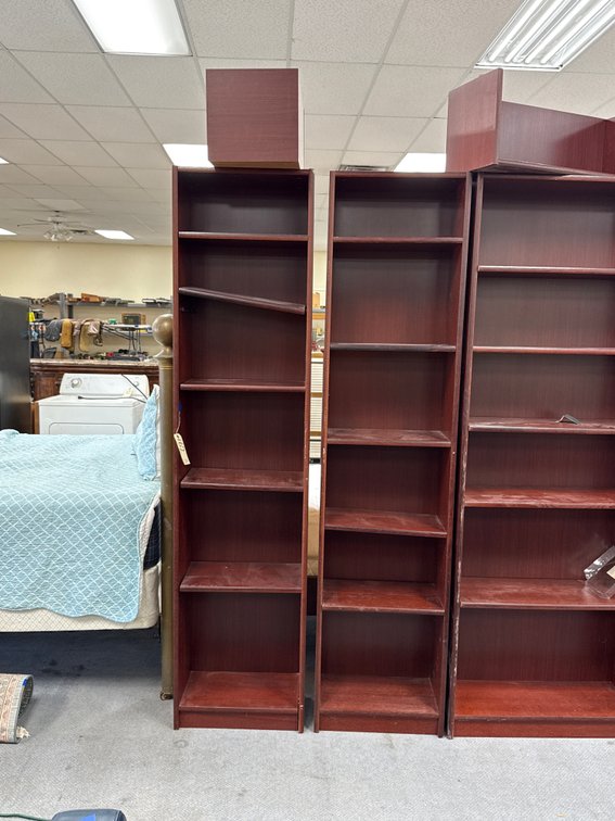 2 - 7-Shelf Bookcases 20"L x 11"W x 95"H