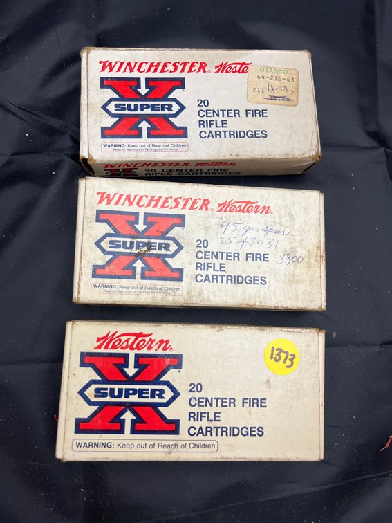 3 Boxes Ammo - 225 Winchester Full Box - 22/250 Remington Partial Box - 35 Remington Brass