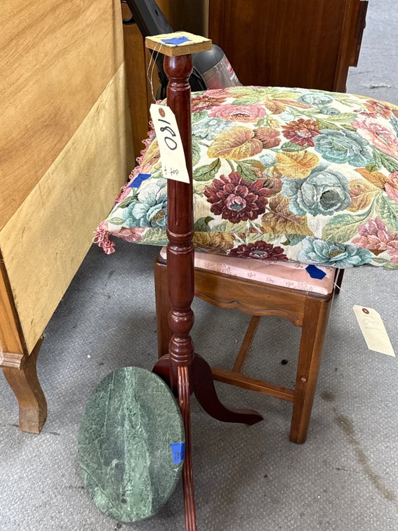 Wood/Marble Stand 35"H x 12"Dia