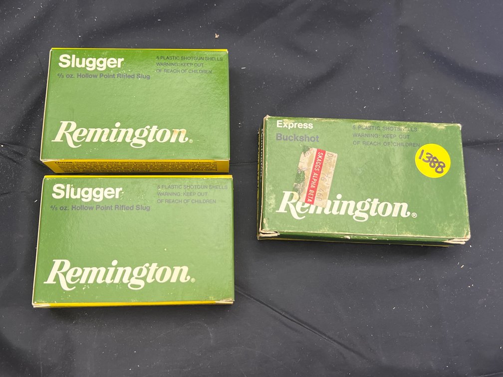 3 Boxes Remington Ammo - Buckshot 12 Ga. - 2) Slugger 16 Ga.