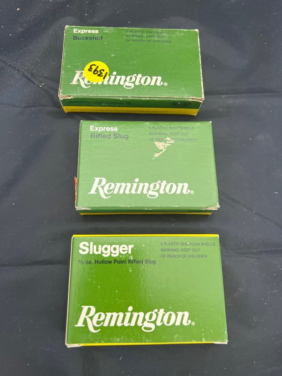 3 Boxes Remington Ammo - Buckshot 12 Ga. - Slugger 16 Ga. - Rifled Slug 16 Ga.