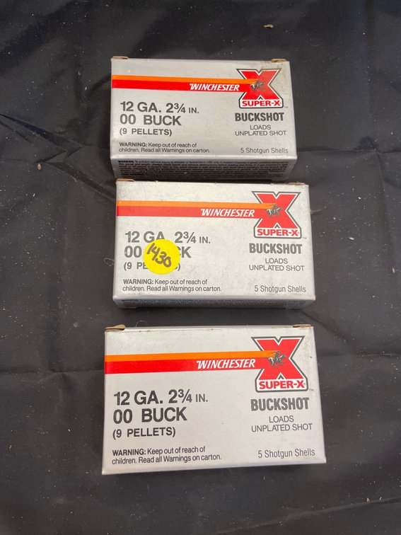 3 Boxes Winchester Buckshot 12 Gauge Ammo