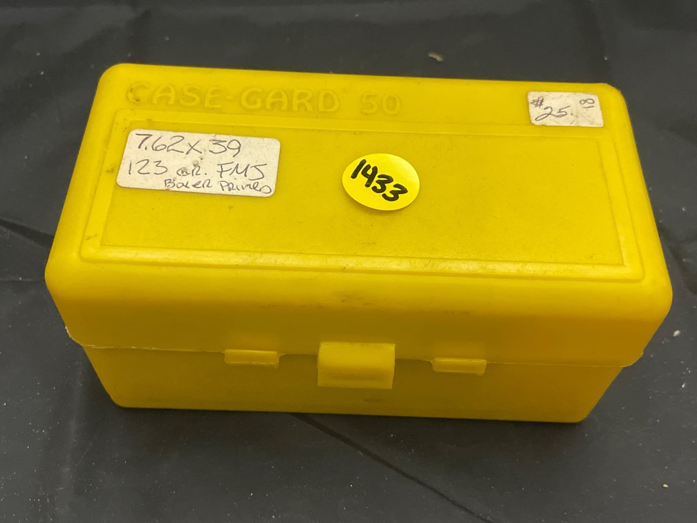Plastic Case w/7.62x39 Ammo - missing 9 Cartridges