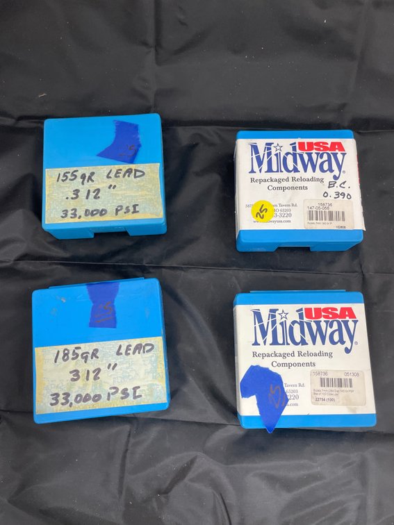 4 Pcs - 2 Boxes 7mm Bullets - 2 Boxes .312" Bullets