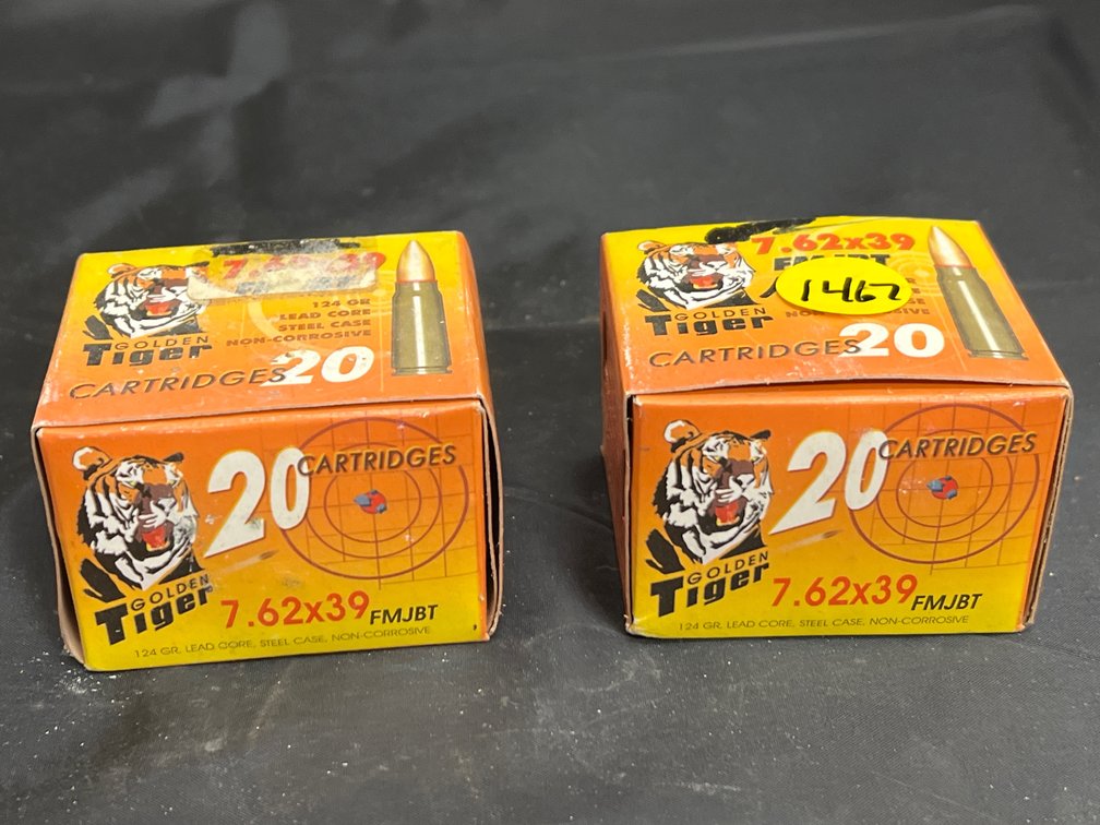 2 Boxes Golden Tiger 7.62x39 Ammo