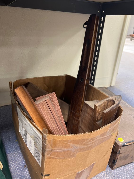 Box of Assorted Gun Stocks & More