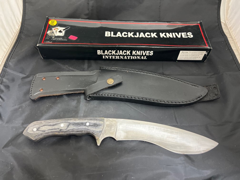 Blackjack Knives Fixed Blade Knive w/Leather Sheath