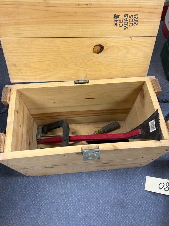 Wooden Ammo Crate w/Horse Shoes & Nut Drivers