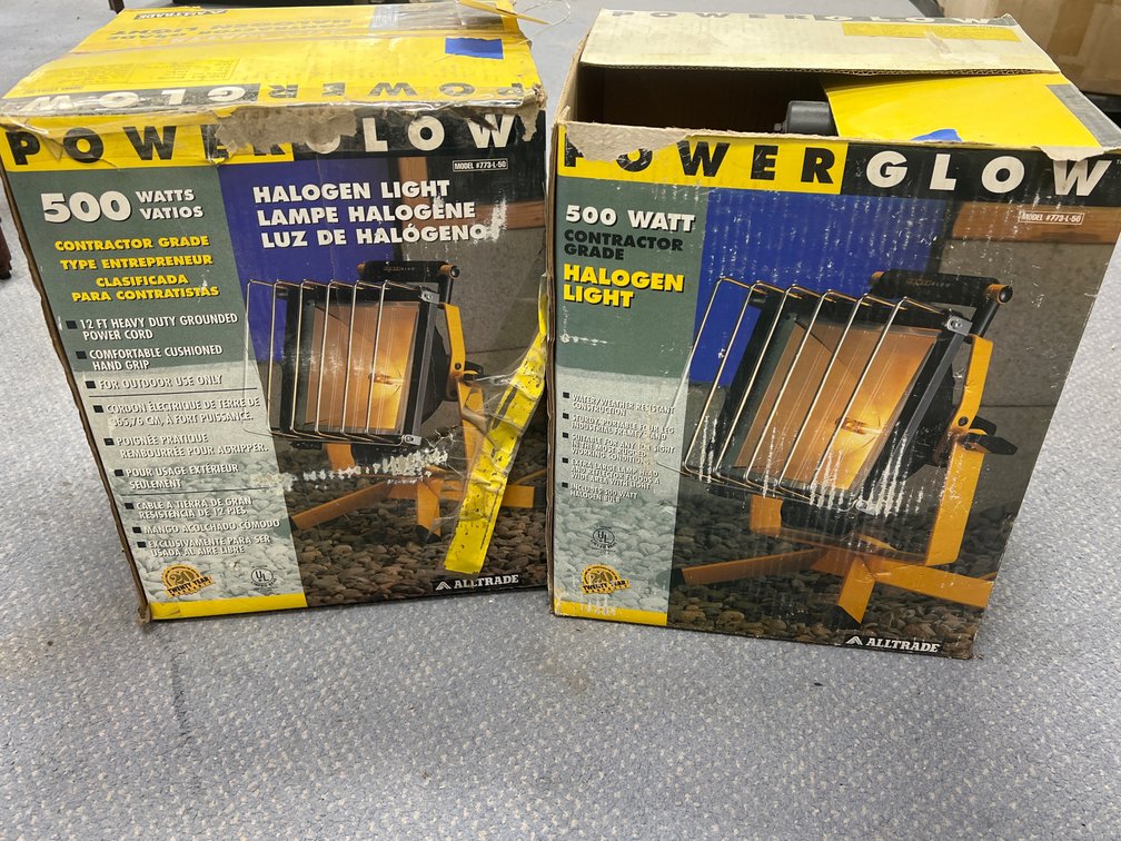 2 - Power Glow 500 Watt Halogen Lights