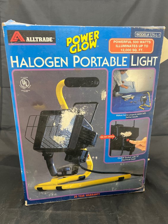 Power Glow Portable Halogen Light in box