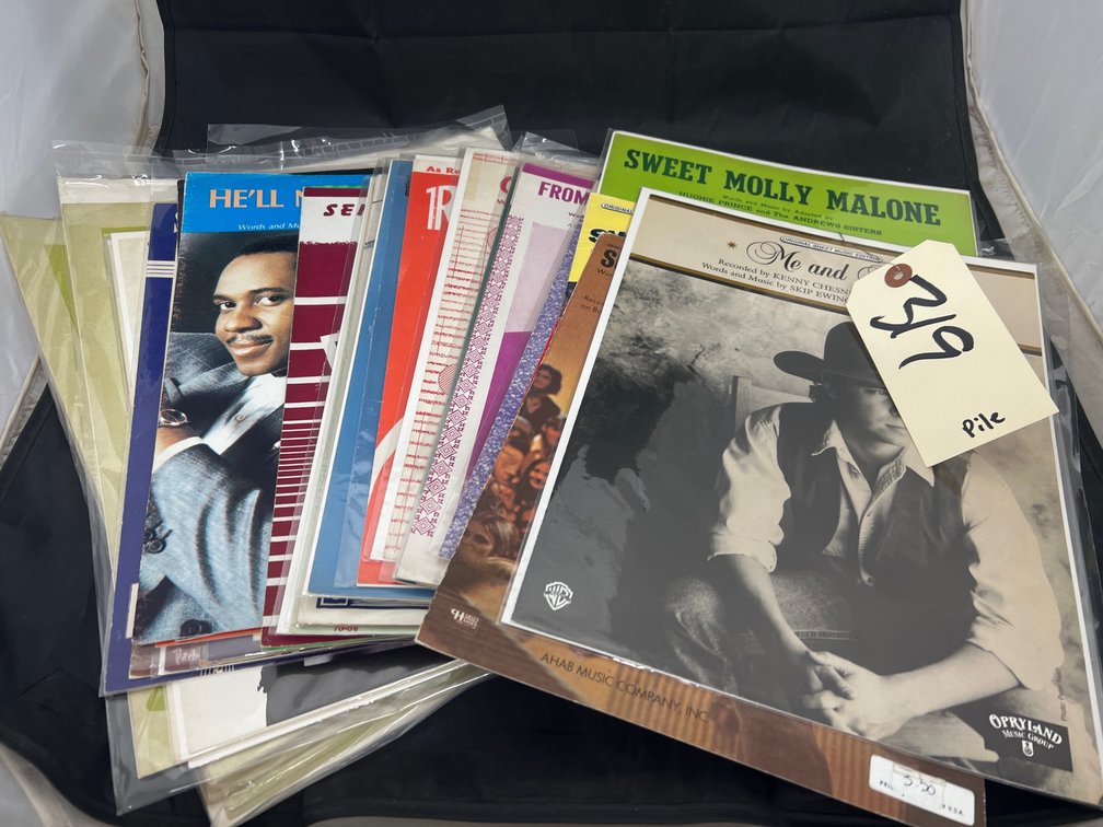 Stack of Assorted Sheet Music & Music Posters