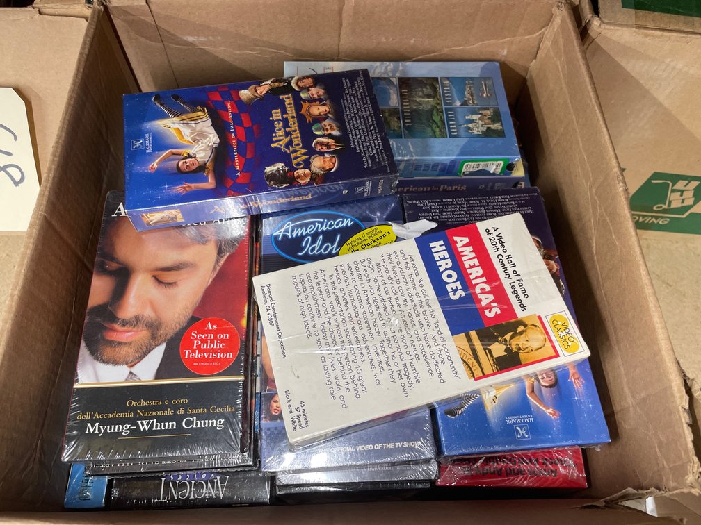 Box of Assorted VHS Tapes