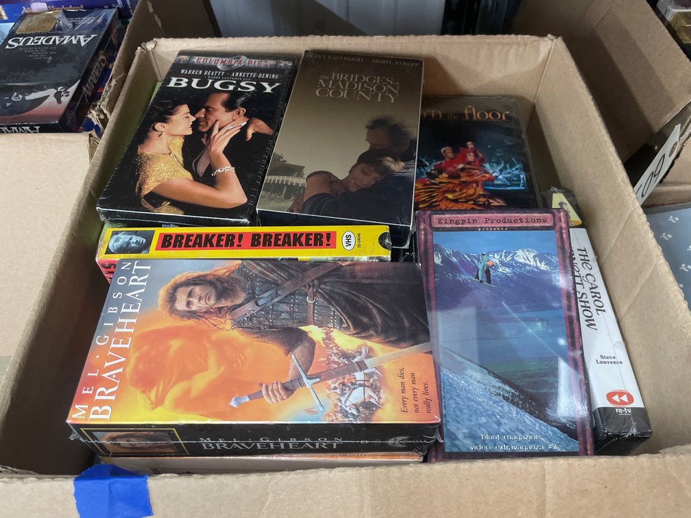 Box of Assorted VHS Tapes