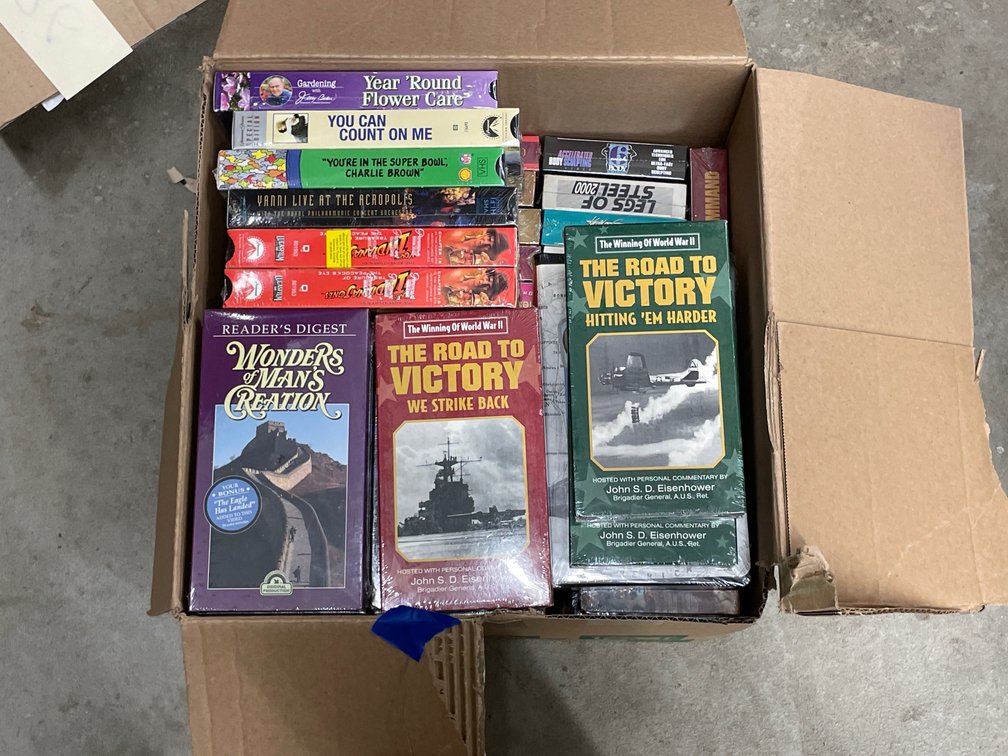 Box of Assorted VHS Tapes