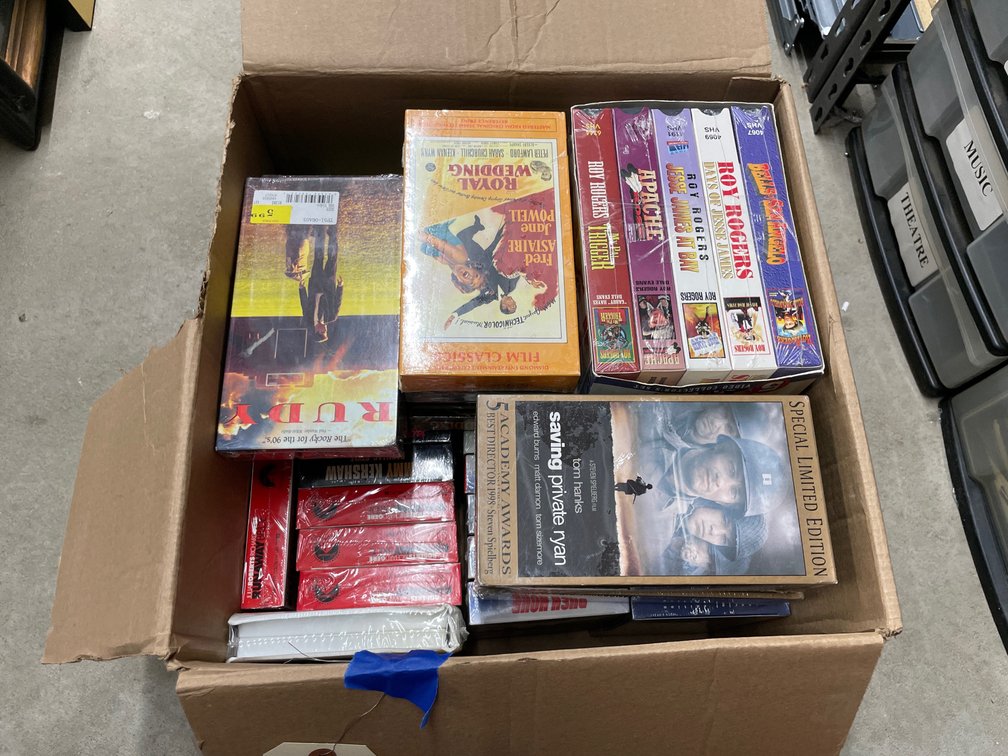 Box of Assorted VHS Tapes