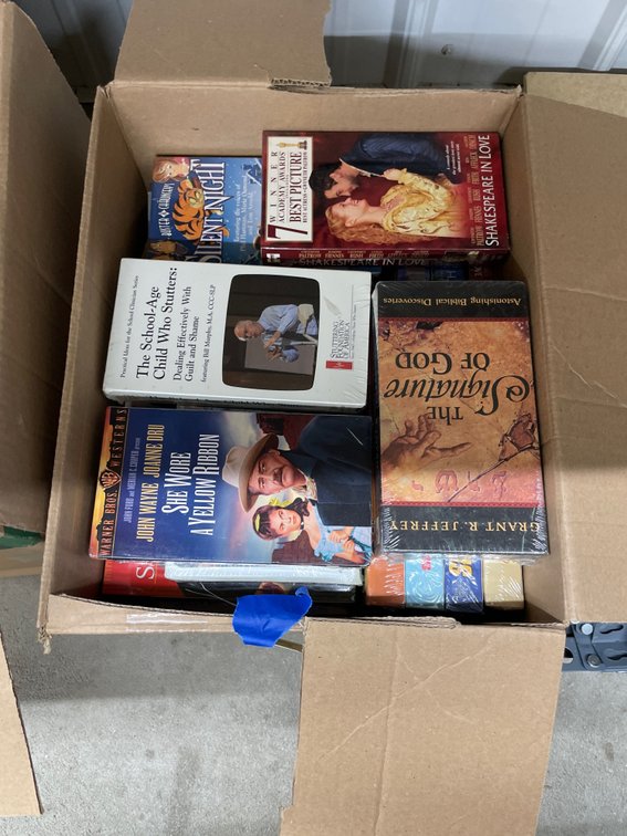 Box of Assorted VHS Tapes