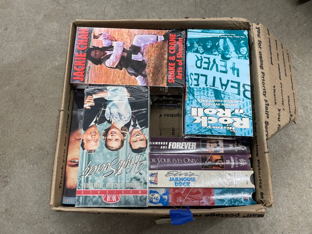 Box of Assorted VHS Tapes