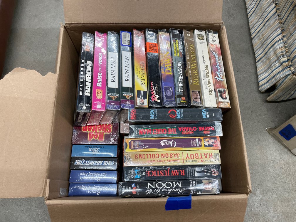 Box of Assorted VHS Tapes