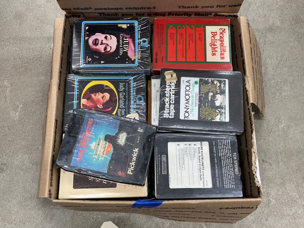 Box of Assorted 8-Track Tapes