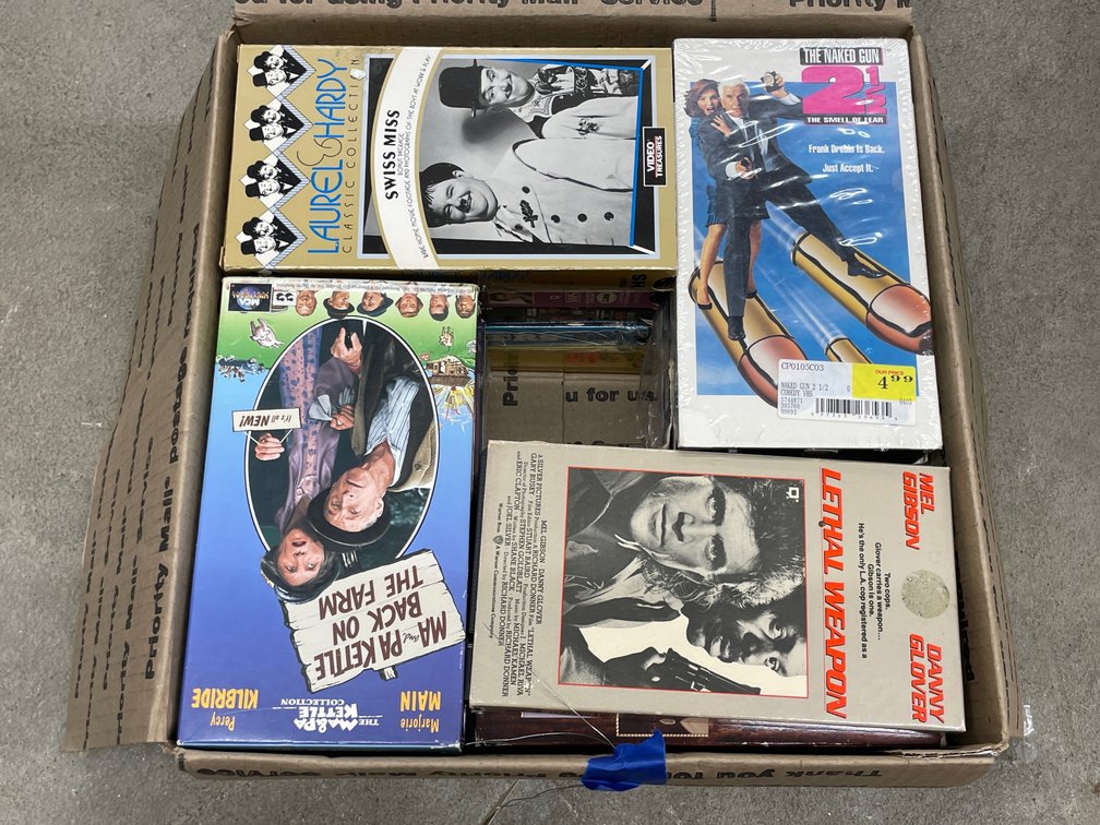 Box of Assorted VHS Tapes