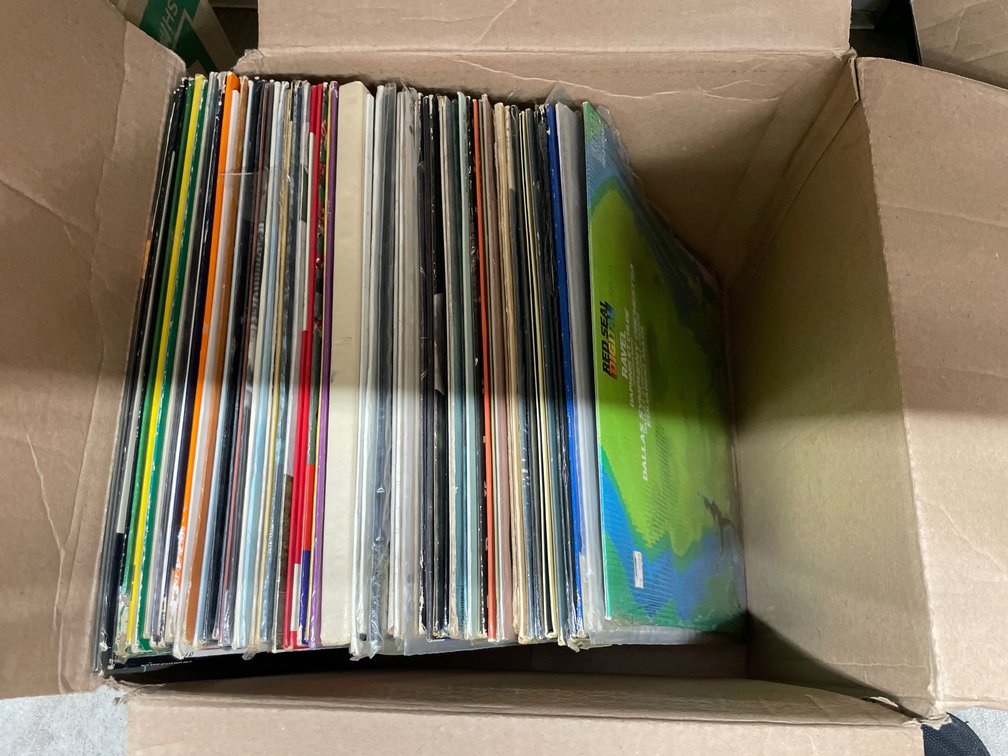 Box of Assorted Vinyl Records