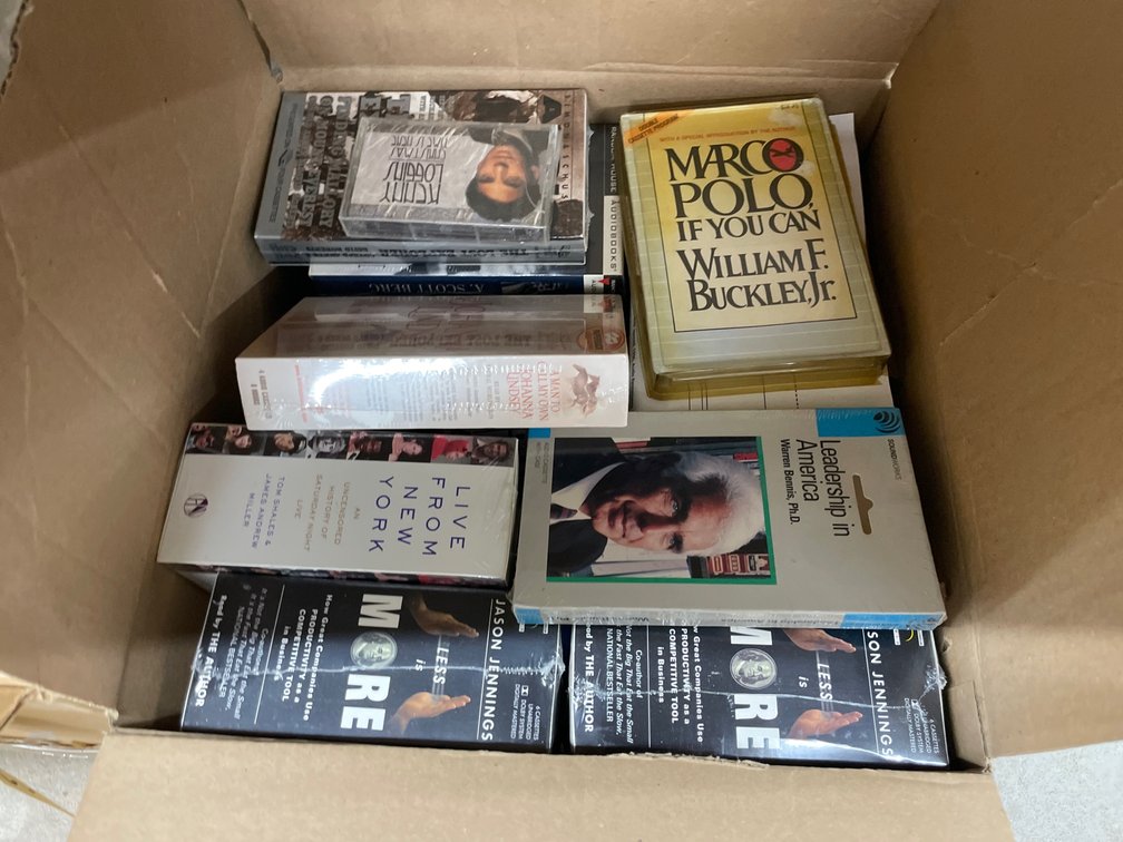 Box of Assorted Audio Cassette Tapes