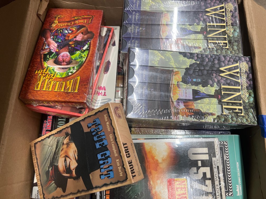 Box of Assorted VHS Tapes