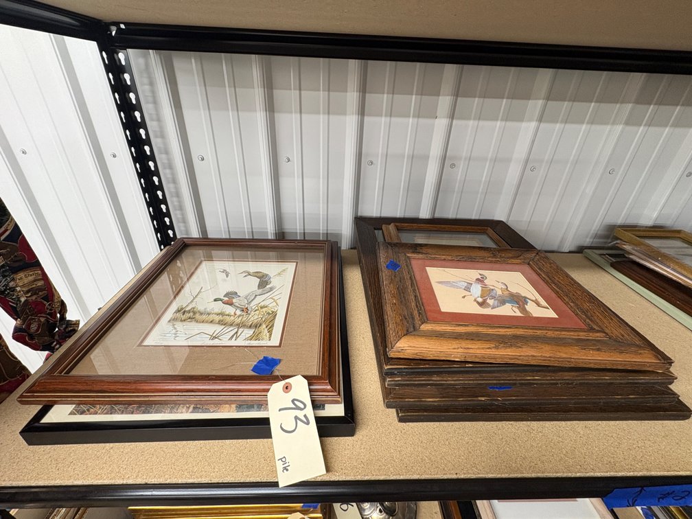 4 Framed Dupont Shotgun Powder Adverts & 4 Bird Themed Prints