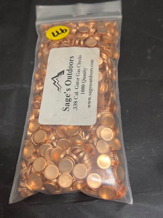 Bag of 338 Cal Gator Gas Checks