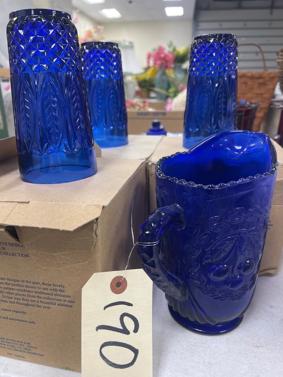 Avon Royal Sapphire Cups & Pitcher