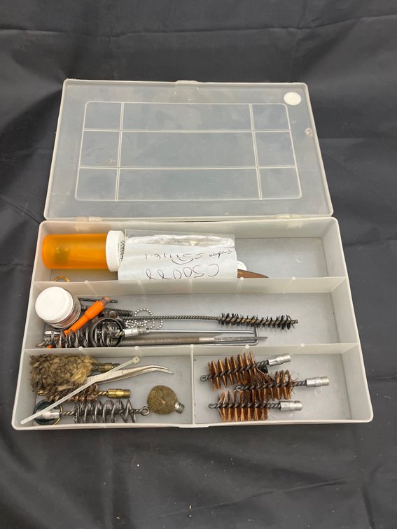 Plastic Case w/Assorted Gun Cleaning Parts