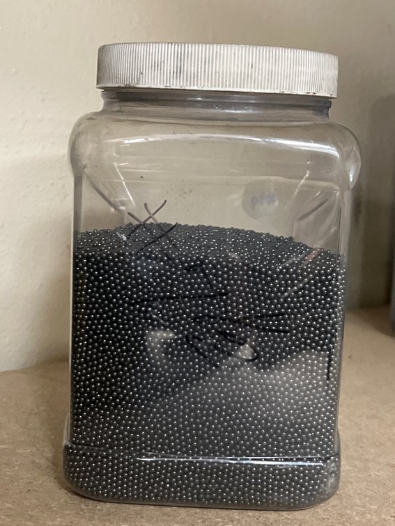 Partial Container of Steel Shot Beads